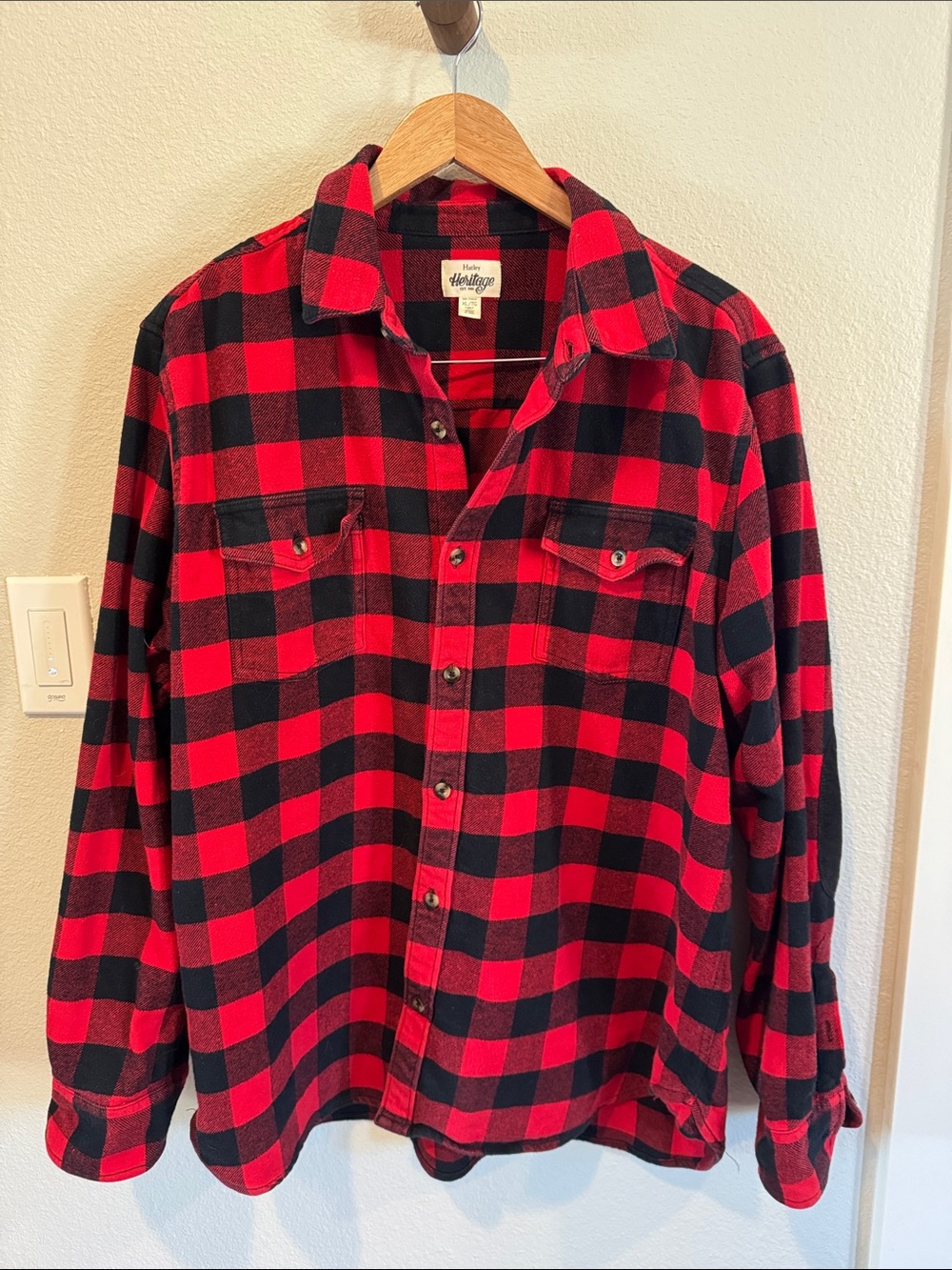 Hatley Red and Black Plaid Flannel Button-Up Shirt